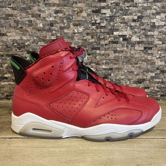 Nike Air Jordan 6 VI Retro Spizike 40 Acres Varsity Red Green 694091 625 Sz 13